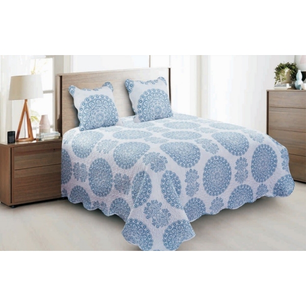NARZUTA NA ŁÓŻKO 220x240 + 2 JAŚKI ETNO BLUE NARZUTA NA ŁÓŻKO 220x240 + 2 JAŚKI ETNO BLUE