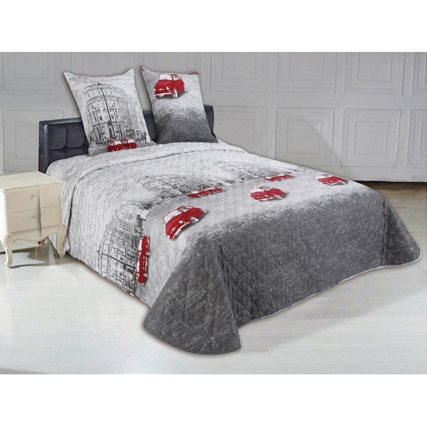 NARZUTA NA ŁÓŻKO 220x240 + 2 JAŚKI AUTO GREY NARZUTA NA ŁÓŻKO 220x240 + 2 JAŚKI AUTO GREY
