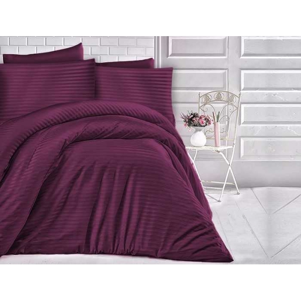 POŚCIEL SATYNOWA STRIPE FIOLET 140x200 POŚCIEL SATYNOWA STRIPE FIOLET 140x200