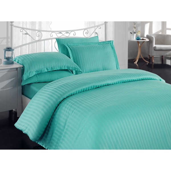 POŚCIEL BAMBUSOWA STRIPE TURKUS  200 x 220
