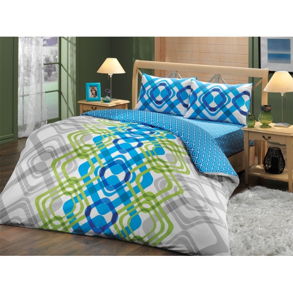 POŚCIEL SATYNOWA OLIMPIA BLUE 200 x 220