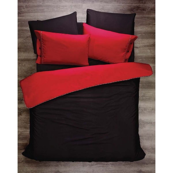 POŚCIEL BAWEŁNIANA RED BLACK 200 x 220
