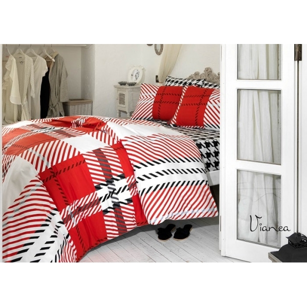 POŚCIEL BAWEŁNIANA VIANCA RED 160 x 200