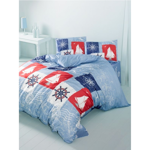 POŚCIEL BAWEŁNIANA ATLAS BLUE 200 x 220 POŚCIEL BAWEŁNIANA ATLAS BLUE 200 x 220