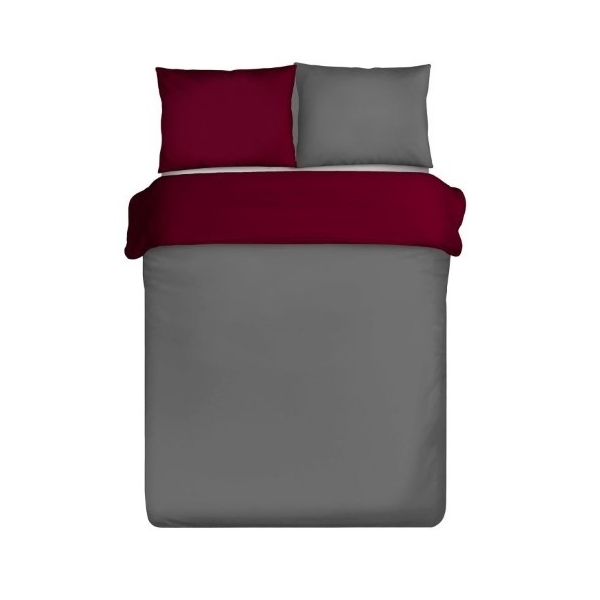 POŚCIEL SATYNOWA DUO 160 x 200 STAL & BORDO POŚCIEL SATYNOWA DUO 160 x 200 STAL & BORDO