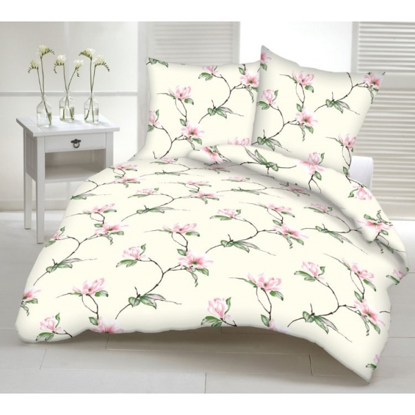 Pościel Bawełniana Magnolia Ecru 160 x 200 Pościel Bawełniana Magnolia Ecru 160 x 200