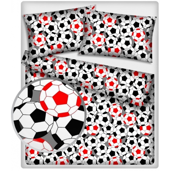 Pościel Bawełniana Piłki Czerwona 160 x 200
