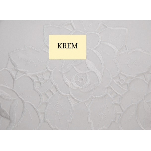 OBRUS HAFTOWANY ROSA KREM