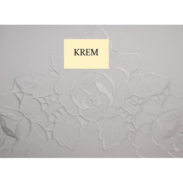 OBRUS HAFTOWANY ROSA KREM