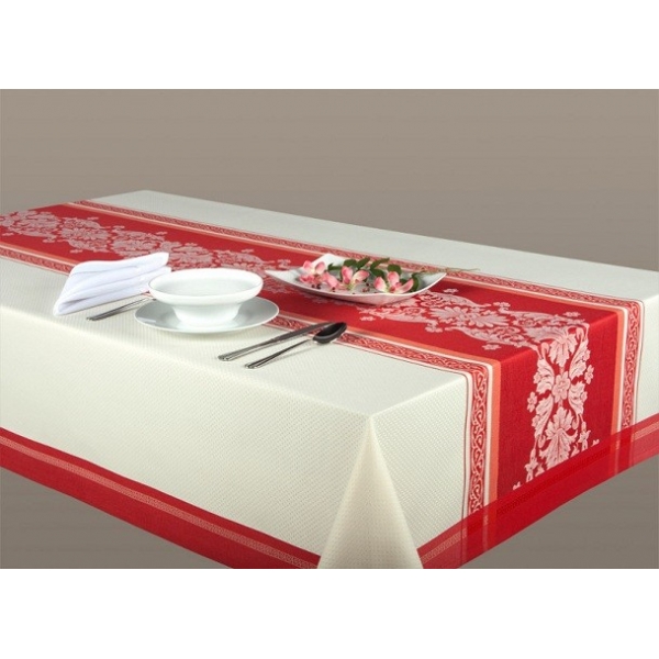 OBRUS NINA KREMOWO - CZERWONY OBRUS NINA KREMOWO - CZERWONY