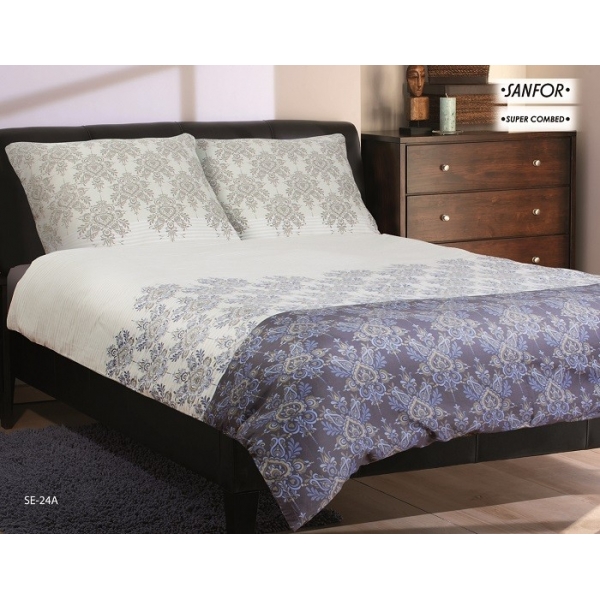 POŚCIEL SATYNOWA EVITA BLUE 3cz. 220 x 200