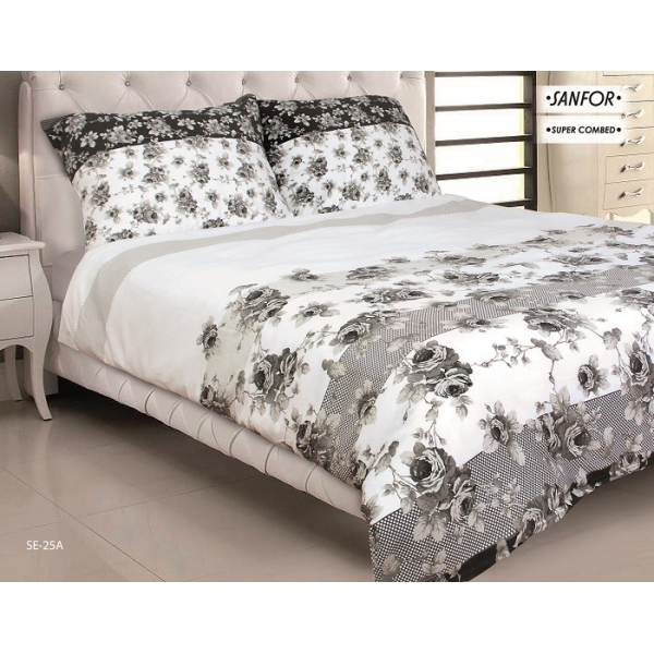 POŚCIEL SATYNOWA ROSA BLACK 3cz. 160 x 200