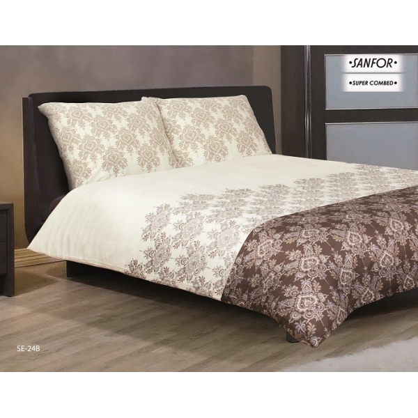 POŚCIEL SATYNOWA EVITA BEIGE 3cz. 160 x 200
