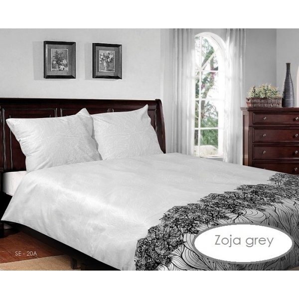 POŚCIEL SATYNOWA ZOJA GREY 2cz. 140 x 200