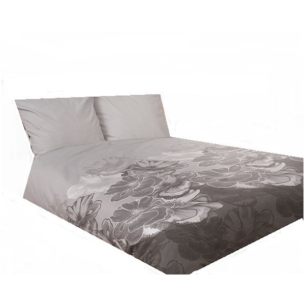 POŚCIEL FLANELOWA 160 x 200 FLORES GREY