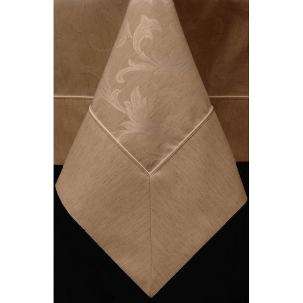 OBRUS LNIANY ROYAL NATURAL Z SERWETKAMI I RANEREM 220x145