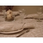 OBRUS LNIANY ROYAL NATURAL Z SERWETKAMI I RANEREM 220x145
